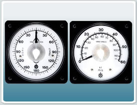 Wind direction meter receiver (AC synchronous) / wind velocity meter receiver (moving coil ammeter) 
